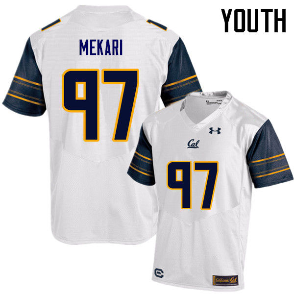 Youth #97 Tony Mekari Cal Bears (California Golden Bears College) Football Jerseys Sale-White